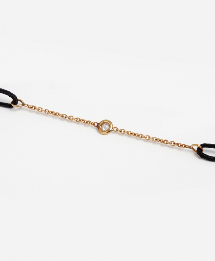 Bracelet Cordon Diamant Chaine Or